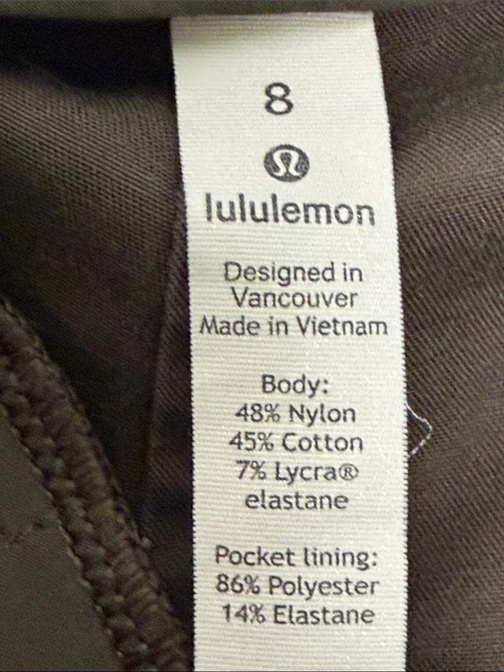 Lululemon This Instant Dark Olive Shorts Size 8